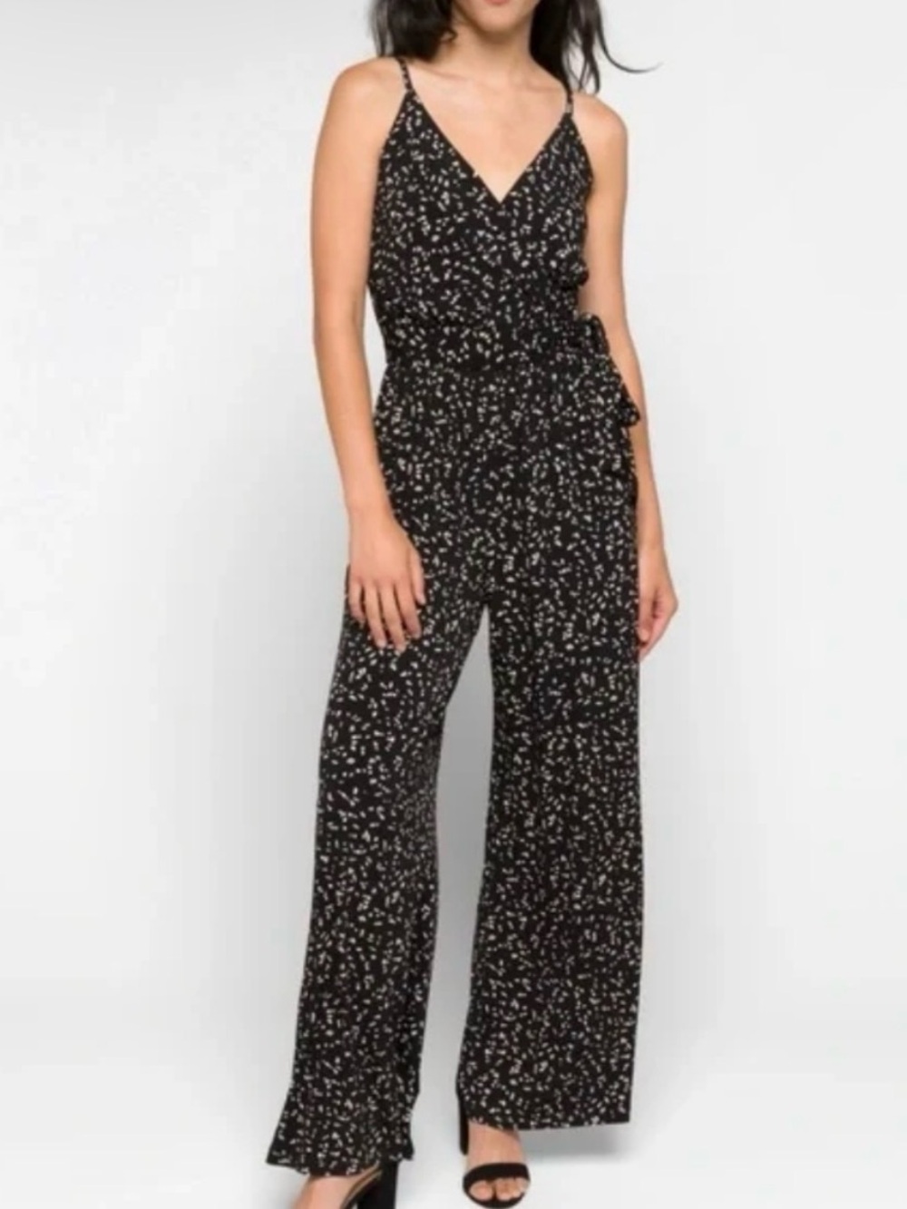 Kaileigh Black Floral Wide-Leg Jumpsuit
